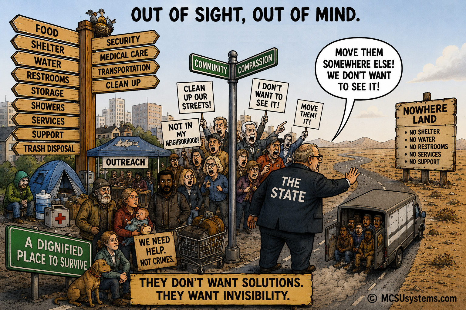 Out of sight, out of mind cartoon